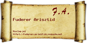 Fuderer Arisztid névjegykártya